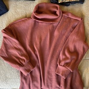 New mauve waffle knit top